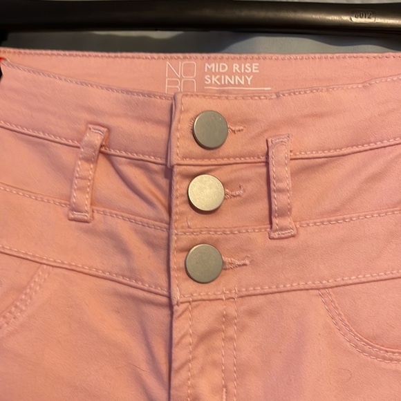 Pink Denim Mid Rise Skinny Jeans NWT - Picture 2 of 5